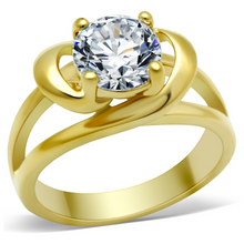 TK066G - Stainless Steel Ring IP Gold(Ion Plating) Women AAA Grade CZ Clear