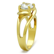 TK066G - Stainless Steel Ring IP Gold(Ion Plating) Women AAA Grade CZ Clear