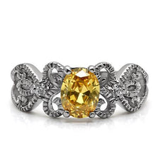 TK080 - Stainless Steel Ring High polished (no plating) Women AAA Grade CZ Champagne