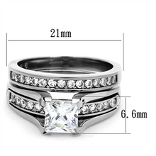 TK0W383 - Stainless Steel Ring High polished (no plating) Women AAA Grade CZ Clear
