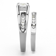 TK0W383 - Stainless Steel Ring High polished (no plating) Women AAA Grade CZ Clear