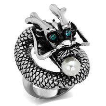 TK1014 - Stainless Steel Ring High polished (no plating) Women Synthetic White