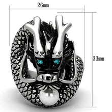 TK1014 - Stainless Steel Ring High polished (no plating) Women Synthetic White