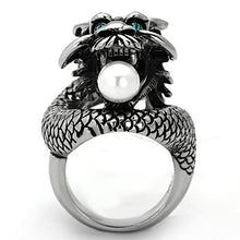 TK1014 - Stainless Steel Ring High polished (no plating) Women Synthetic White