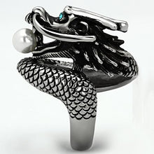TK1014 - Stainless Steel Ring High polished (no plating) Women Synthetic White