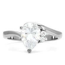 TK102 - Stainless Steel Ring High polished (no plating) Women AAA Grade CZ Clear