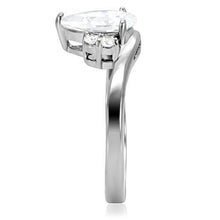 TK102 - Stainless Steel Ring High polished (no plating) Women AAA Grade CZ Clear