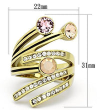 TK1033 - Stainless Steel Ring IP Gold(Ion Plating) Women Top Grade Crystal Multi Color