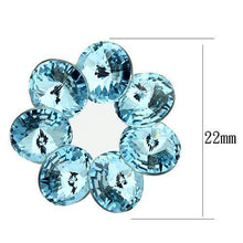 TK1044 - Stainless Steel Earrings High polished (no plating) Women Top Grade Crystal Sea Blue