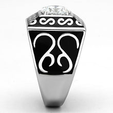 TK1050 - Stainless Steel Ring High polished (no plating) Men AAA Grade CZ Clear