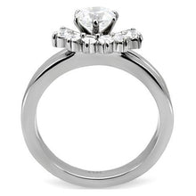 TK105 - Stainless Steel Ring High polished (no plating) Women AAA Grade CZ Clear