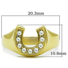 TK10616G - Stainless Steel Ring IP Gold(Ion Plating) Women Top Grade Crystal Clear
