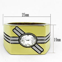 TK1065 - Stainless Steel Ring Two-Tone IP Gold (Ion Plating) Men Top Grade Crystal Clear