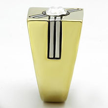 TK1065 - Stainless Steel Ring Two-Tone IP Gold (Ion Plating) Men Top Grade Crystal Clear