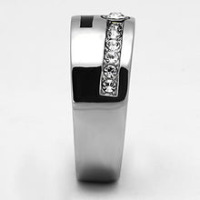 TK1067 - Stainless Steel Ring High polished (no plating) Men Top Grade Crystal Clear