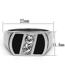 TK1068 - Stainless Steel Ring High polished (no plating) Men Top Grade Crystal Clear