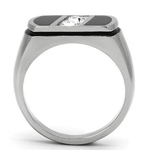 TK1068 - Stainless Steel Ring High polished (no plating) Men Top Grade Crystal Clear