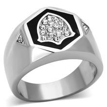 TK1069 - Stainless Steel Ring High polished (no plating) Men Top Grade Crystal Clear