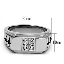 TK1071 - Stainless Steel Ring High polished (no plating) Men Top Grade Crystal Clear