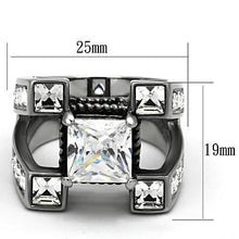 TK1072 - Stainless Steel Ring High polished (no plating) Men AAA Grade CZ Clear