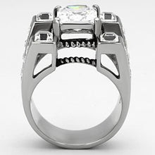 TK1072 - Stainless Steel Ring High polished (no plating) Men AAA Grade CZ Clear