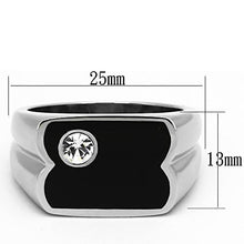 TK1073 - Stainless Steel Ring High polished (no plating) Men Top Grade Crystal Clear