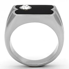 TK1073 - Stainless Steel Ring High polished (no plating) Men Top Grade Crystal Clear