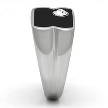 TK1073 - Stainless Steel Ring High polished (no plating) Men Top Grade Crystal Clear