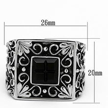 TK1074 - Stainless Steel Ring High polished (no plating) Men Synthetic Jet
