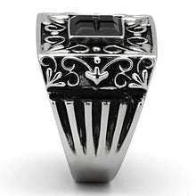 TK1074 - Stainless Steel Ring High polished (no plating) Men Synthetic Jet