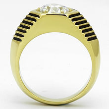 TK1076 - Stainless Steel Ring IP Gold(Ion Plating) Men AAA Grade CZ Clear
