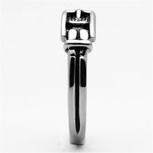 TK1079 - Stainless Steel Ring High polished (no plating) Women Top Grade Crystal Smoked Quartz