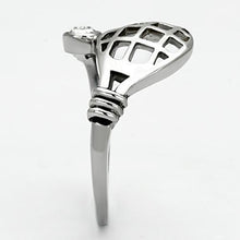 TK1083 - Stainless Steel Ring High polished (no plating) Women Top Grade Crystal Clear