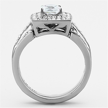 TK1088 - Stainless Steel Ring High polished (no plating) Women AAA Grade CZ Clear