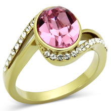 TK1097 - Stainless Steel Ring IP Gold(Ion Plating) Women Top Grade Crystal Rose