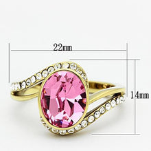 TK1097 - Stainless Steel Ring IP Gold(Ion Plating) Women Top Grade Crystal Rose