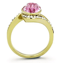 TK1097 - Stainless Steel Ring IP Gold(Ion Plating) Women Top Grade Crystal Rose