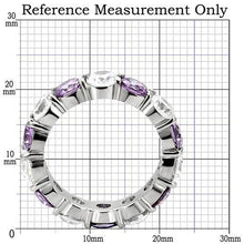 TK109 - Stainless Steel Ring High polished (no plating) Women AAA Grade CZ Amethyst