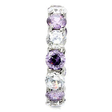 TK109 - Stainless Steel Ring High polished (no plating) Women AAA Grade CZ Amethyst