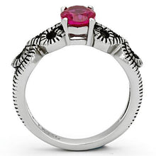 TK1112 - Stainless Steel Ring High polished (no plating) Women AAA Grade CZ Ruby