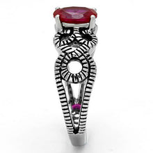 TK1112 - Stainless Steel Ring High polished (no plating) Women AAA Grade CZ Ruby