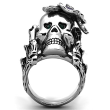 TK1122 - Stainless Steel Ring High polished (no plating) Women Top Grade Crystal Emerald