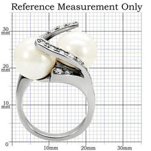 TK113 - Stainless Steel Ring High polished (no plating) Women Synthetic White