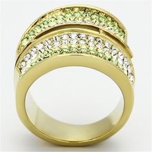 TK1146 - Stainless Steel Ring IP Gold(Ion Plating) Women Top Grade Crystal Multi Color