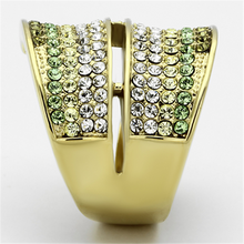 TK1146 - Stainless Steel Ring IP Gold(Ion Plating) Women Top Grade Crystal Multi Color
