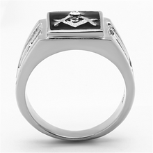 TK1158 - Stainless Steel Ring High polished (no plating) Men Top Grade Crystal Clear