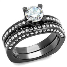 TK1175LJ - Stainless Steel Ring IP Light Black  (IP Gun) Women AAA Grade CZ Clear
