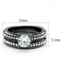 TK1175LJ - Stainless Steel Ring IP Light Black  (IP Gun) Women AAA Grade CZ Clear