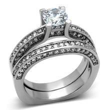 TK1175 - Stainless Steel Ring High polished (no plating) Women AAA Grade CZ Clear