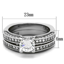 TK1175 - Stainless Steel Ring High polished (no plating) Women AAA Grade CZ Clear